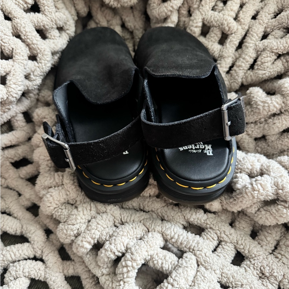 Dr. Martens Black Zebzag Slingback Suede Slip-Ons Mules - Picture 5 of 7